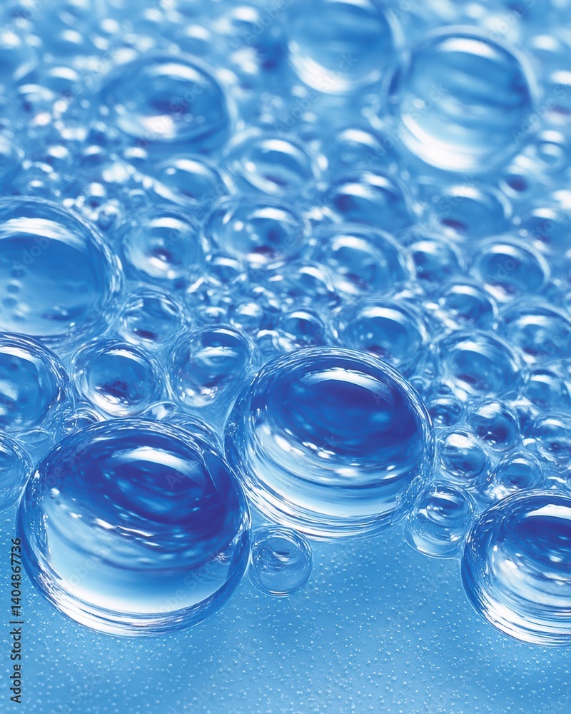 Poster Crumpled bubble wrap revealing an intricate texture and vibrant glossy surface in soft lighting