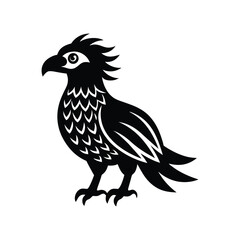 Majestic eagle vector illustration, a wild bird silhouette isolated on white.
