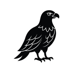 Majestic eagle vector illustration, a wild bird silhouette isolated on white.