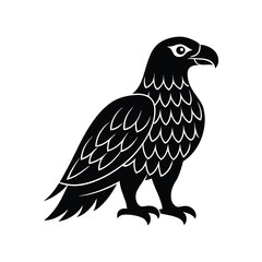 Majestic eagle vector illustration, a wild bird silhouette isolated on white.