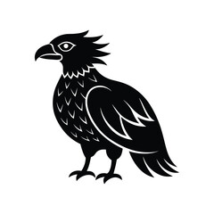 Fototapeta premium Majestic eagle vector illustration, a wild bird silhouette isolated on white.