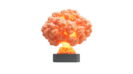 Explosive detonation display studio environment cutout background 3d animation vibrant colors