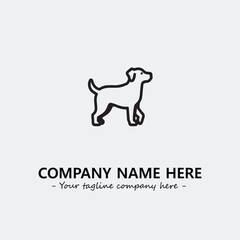 Dog illustration black and white for logo company vector image
