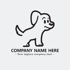 Dog illustration black and white for logo company vector image
