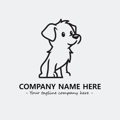 Dog illustration black and white for logo company vector image

