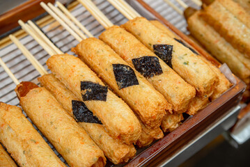 Korean traditional street food. fish cake.