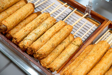Korean traditional street food. fish cake.