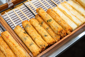 Korean traditional street food. fish cake.