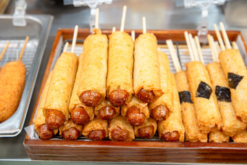 Korean traditional street food. fish cake.
