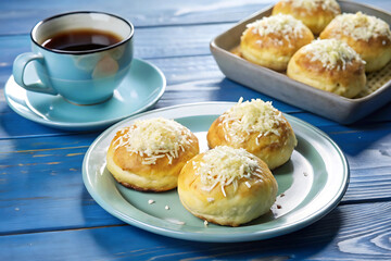 Comfort Food at Its Best &ndash; Creamy Pastries and Steaming Black Coffee.