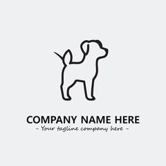 Dog illustration black and white for logo company vector image
