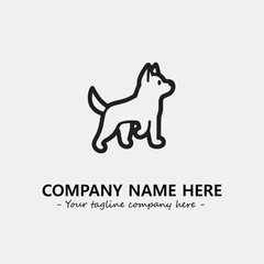 Dog illustration black and white for logo company vector image

