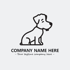 Dog illustration black and white for logo company vector image
