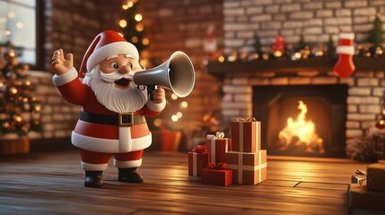 santa claus with christmas gifts
