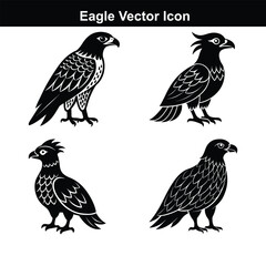 Cute cartoon vector illustration set of different birds like owl, sparrow, chicken, duck with wing and feather design elements for nature art.