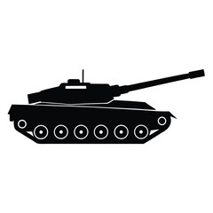 Obraz premium military tank silhouette vector isolated on white background 