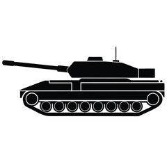 Obraz premium military tank silhouette vector isolated on white background 
