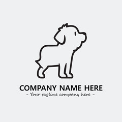 Dog illustration black and white for logo company vector image
