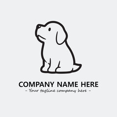 Dog illustration black and white for logo company vector image
