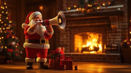 santa claus with christmas gifts