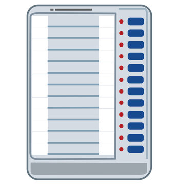 Cute cartoon hand drawn vector EVM Voting Machine illustration.
