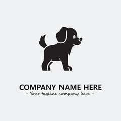 Dog illustration black and white for logo company vector image
