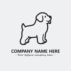 Dog illustration black and white for logo company vector image
