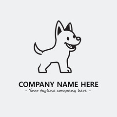 Dog illustration black and white for logo company vector image
