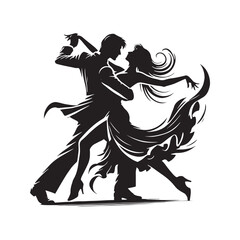 Silhouette of Dancing couple - Dancing couple Vector art - Illustration of Dancing couple.