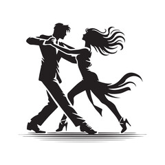 Silhouette of Dancing couple - Dancing couple Vector art - Illustration of Dancing couple.