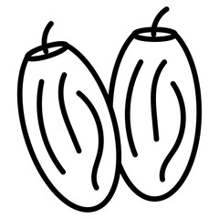 Arab date fruit icon Simple outline vector logo