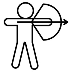archery icon Simple outline vector logo