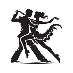 Silhouette of Dancing couple - Dancing couple Vector art - Illustration of Dancing couple.