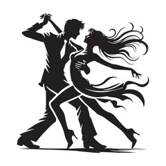 Silhouette of Dancing couple - Dancing couple Vector art - Illustration of Dancing couple.