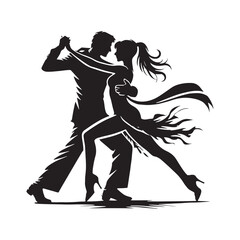 Silhouette of Dancing couple - Dancing couple Vector art - Illustration of Dancing couple.