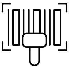 Bar code scanner icon Simple outline vector logo