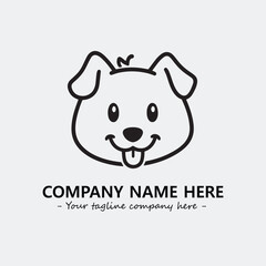 Dog illustration black and white for logo company vector image
