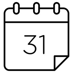 Calendar icon Simple outline vector logo