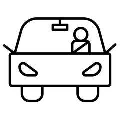 car driver icon Simple outline vector logo