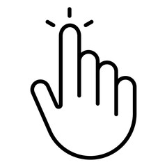 Computer hand cursor click icon Simple outline vector logo