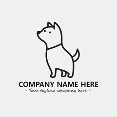 Dog illustration black and white for logo company vector image
