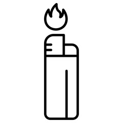 fire lighter icon Simple outline vector logo
