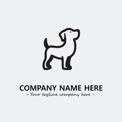 Dog illustration black and white for logo company vector image
