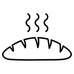 fresh bread icon Simple outline vector logo