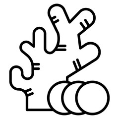 ginger icon Simple outline vector logo