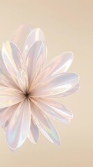 Naklejka premium Pearly White Abstract Floral Design, Phone Wallpaper