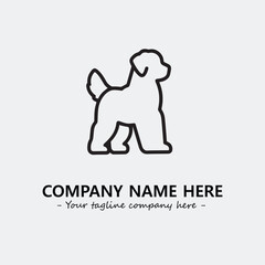 Dog illustration black and white for logo company vector image
