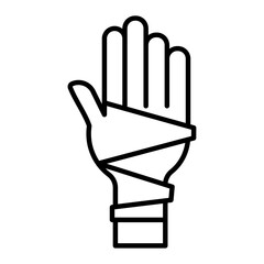 hand accident icon Simple outline vector logo