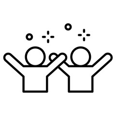 happy people icon Simple outline vector logo