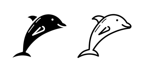 Dolphin icon on white background